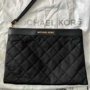 Michael Kors black quilted pouch